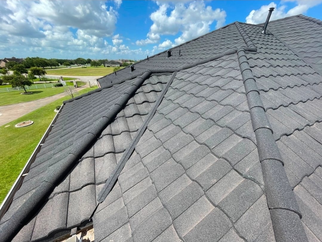 Charcoal Stone-Coated Metal Tile Roof